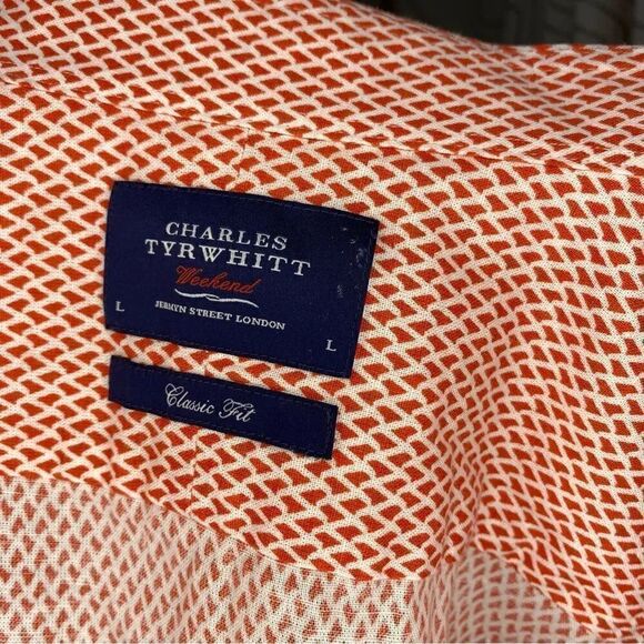 Charles Tyrwhitt print Weekend Classic Fit Button up Men’s Size L - Picture 3 of 6